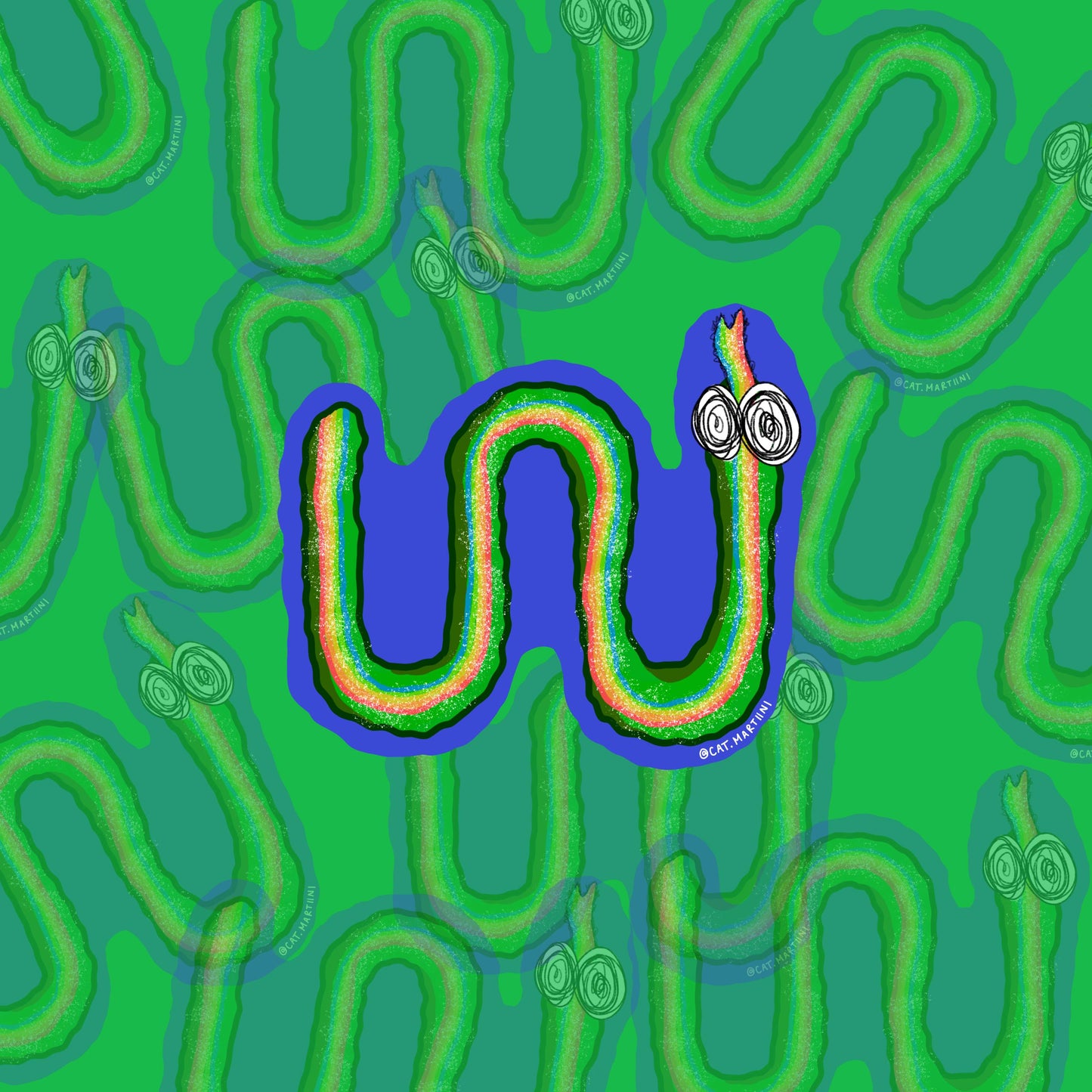 Rainbow Rope Snake Sticker