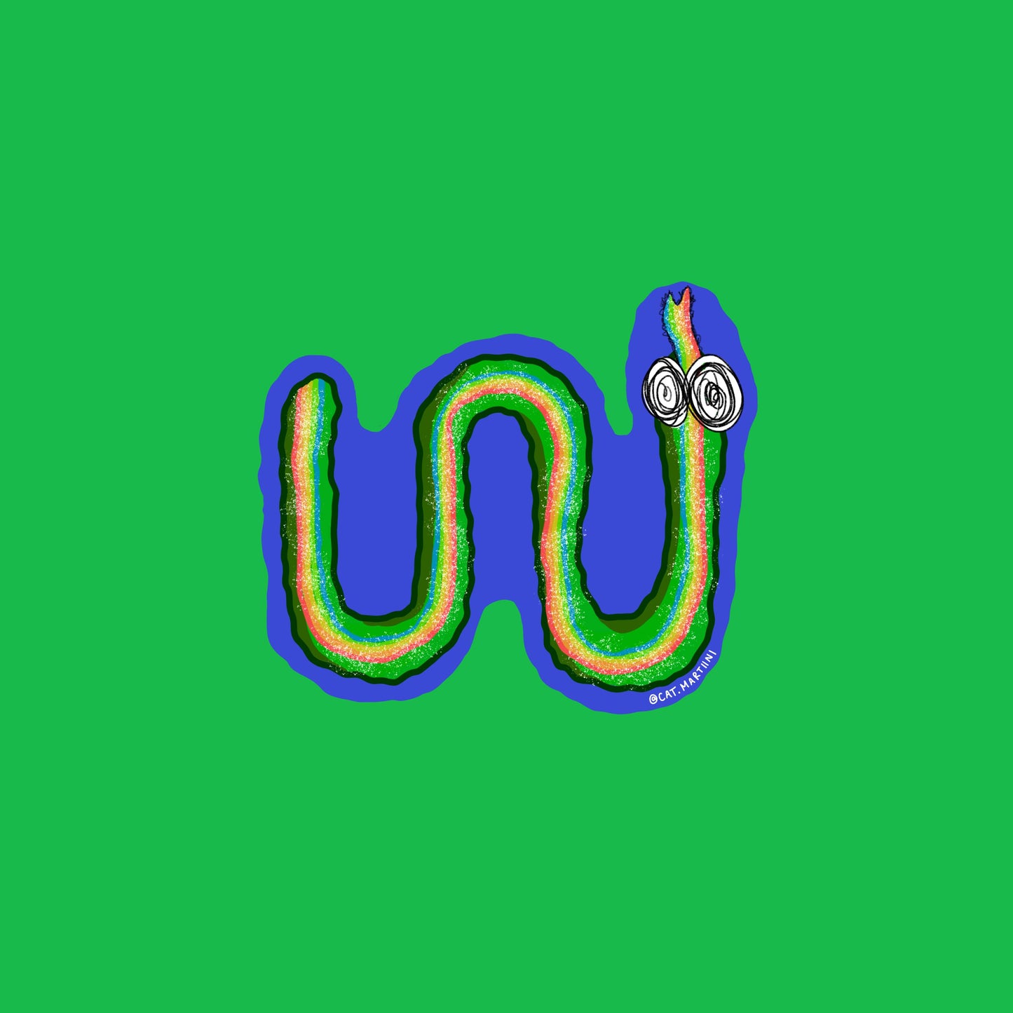 Rainbow Rope Snake Sticker