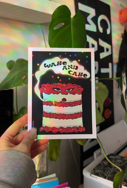 Wake & Cake 5x7 Mini Print