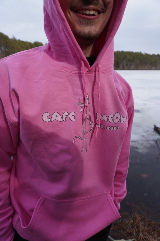 Cafe Meow Hoodie Pink