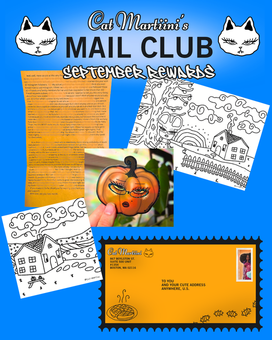 Cat Martiini's Coloring x Sticker Mail Club Subscription
